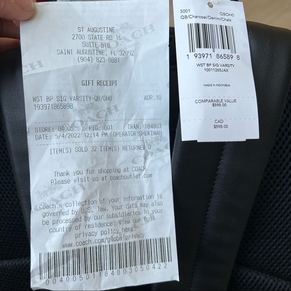 Coach West Backpack In Signature Canvas With Varsity Stripe - Picture 11 of 11